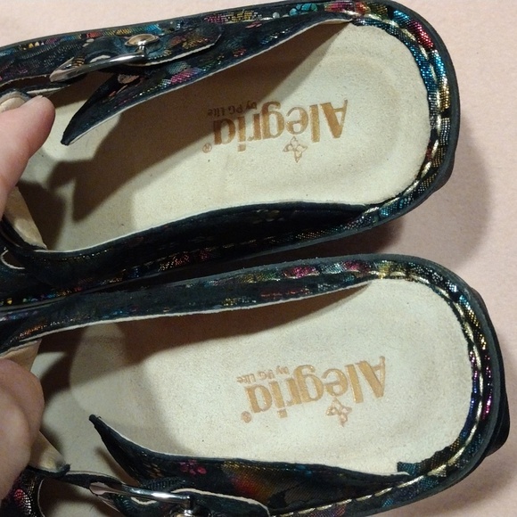 Alegria Women's Iridescent Floral Love Liberty Slip On Mules/Clogs Sz 37 (7-7.5) - Picture 5 of 9